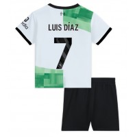 Liverpool Luis Diaz #7 Vonkajší Detský futbalový dres 2023-24 Krátky Rukáv (+ trenírky)